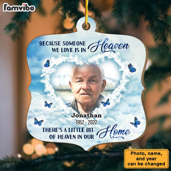 Personalized Memorial Butterfly There's A Little Bit Of Heaven In Our Home Ornament 30087 1