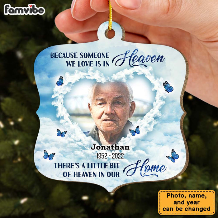 Personalized Memorial Butterfly There's A Little Bit Of Heaven In Our Home Ornament 30087 1