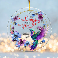 Personalized Gift Memorial Hummingbird Always With You Circle Ornament 30092 thumb 1