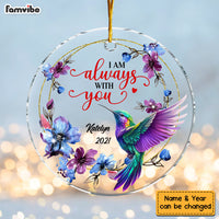 Personalized Gift Memorial Hummingbird Always With You Circle Ornament 30092 thumb 1