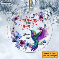 Personalized Gift Memorial Hummingbird Always With You Circle Ornament 30092 thumb 1