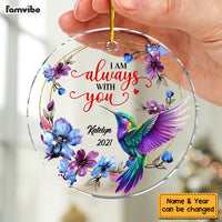 Personalized Gift Memorial Hummingbird Always With You Circle Ornament 30092 thumb 1
