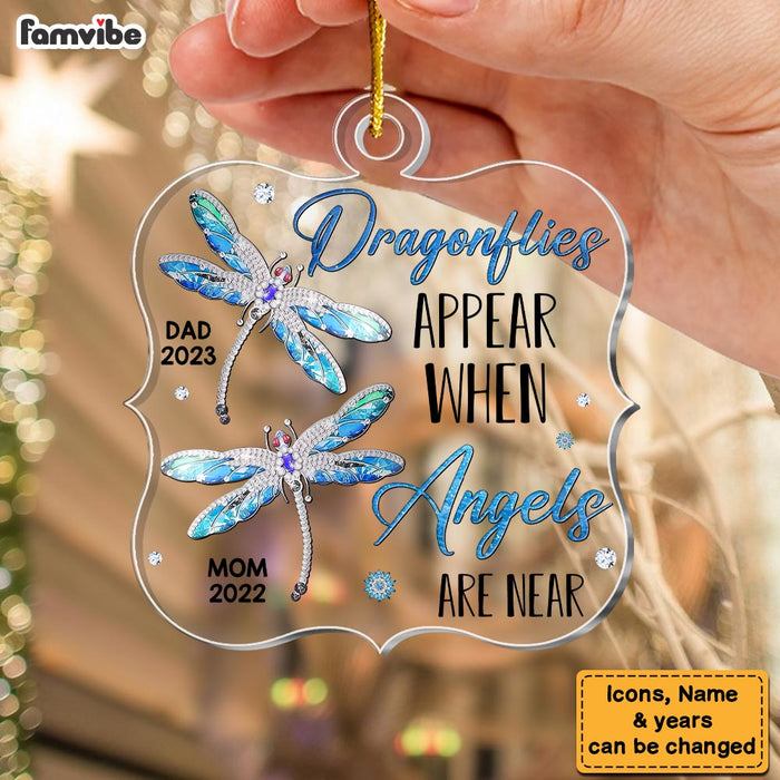 Personalized Memorial Dragonfly Gift Always Loved Circle Ornament 3009 -  Famvibe