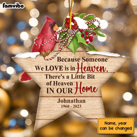 Personalized Cardinal Memorial Because Someone We Love is in Heaven Ornament 30095 thumb 1