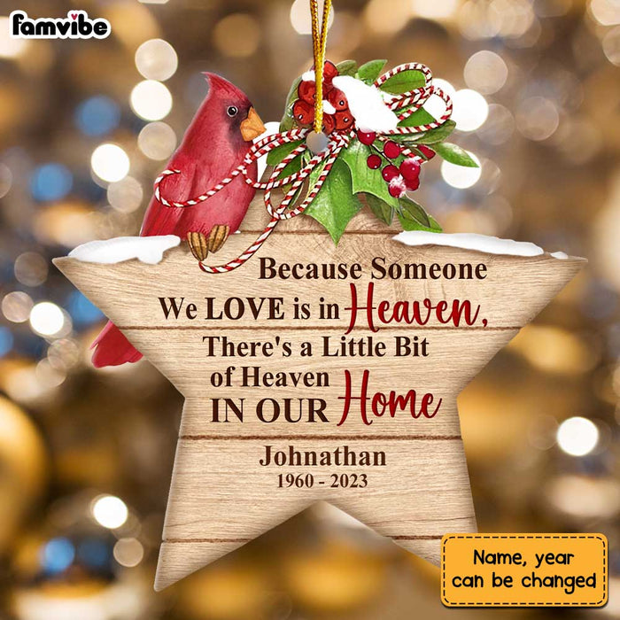 Personalized Cardinal Memorial Because Someone We Love is in Heaven Ornament 30095 1