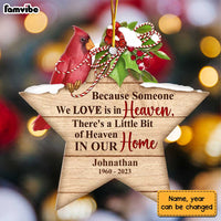Personalized Cardinal Memorial Because Someone We Love is in Heaven Ornament 30095 thumb 1