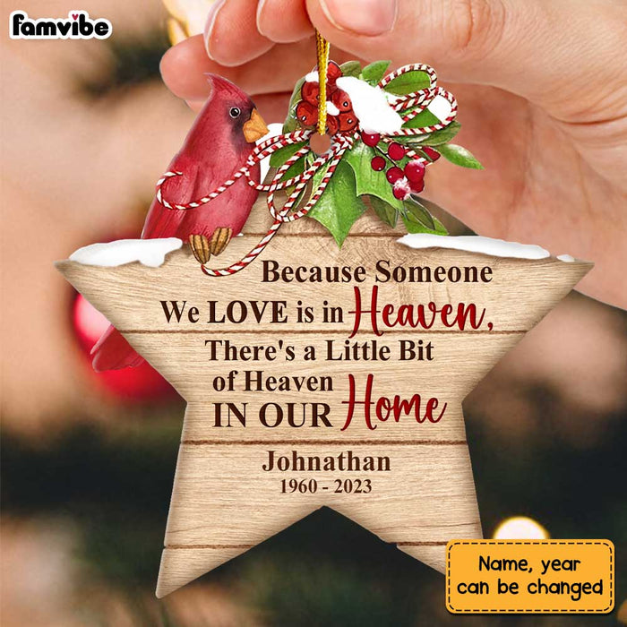 Personalized Cardinal Memorial Because Someone We Love is in Heaven Ornament 30095 1