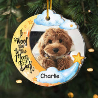 Personalized I Woof You To The Moon And Back Dog Lovers 2 Layered Mix Ornament 30106 thumb 1