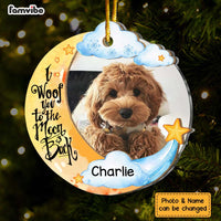Personalized I Woof You To The Moon And Back Dog Lovers 2 Layered Mix Ornament 30106 thumb 1