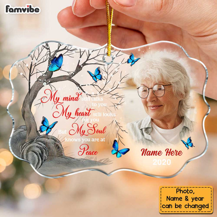 Personalised Memento Company White Photo Upload Memorial Bauble