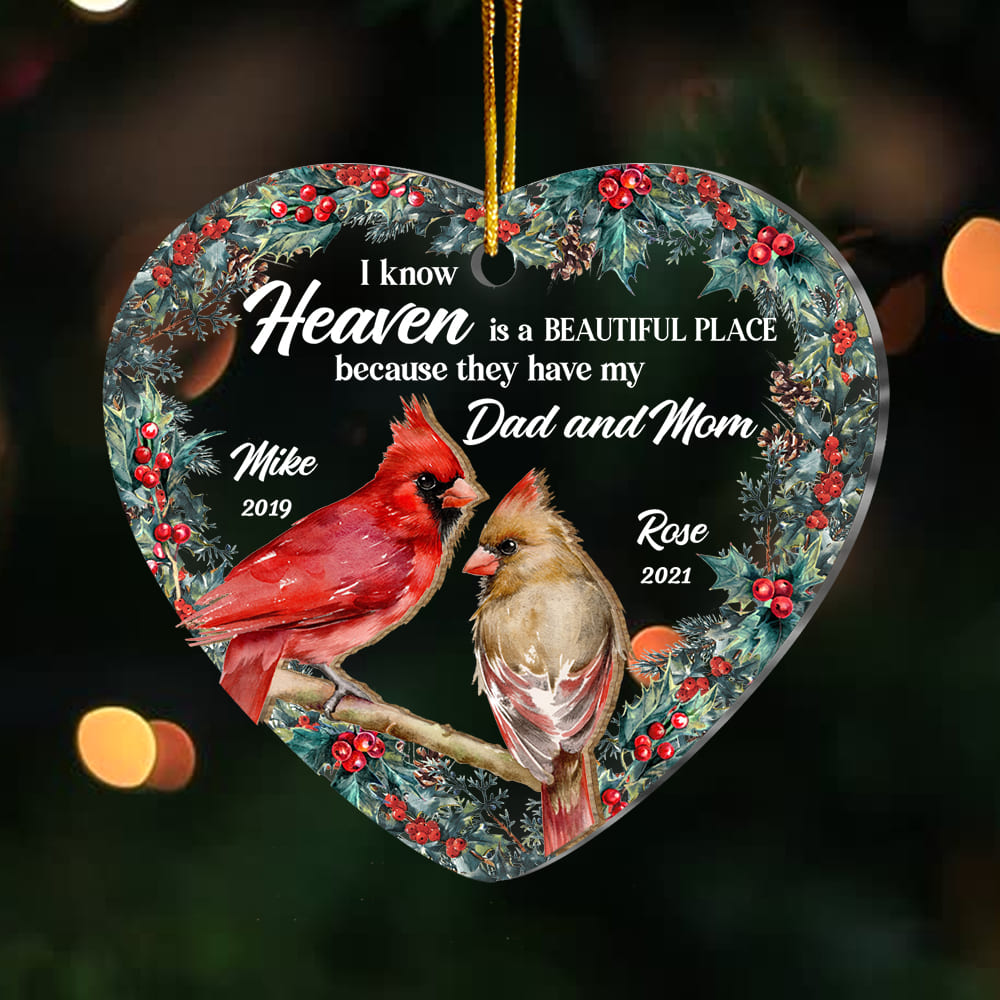 Personalized Heaven Is A Beautiful Place 2 Layered Mix Ornament 30108 Primary Mockup
