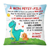 Personalized Gift For Grandson French Dinosaur Pillow 30122 thumb 1