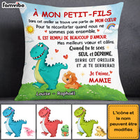 Personalized Gift For Grandson French Dinosaur Pillow 30122 thumb 1