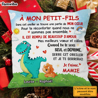 Personalized Gift For Grandson French Dinosaur Pillow 30122 thumb 1
