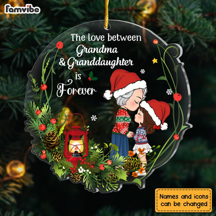 Personalized Gift For Granddaughter Grandson Love Between Grandma Is Forever Ornament 30376 1