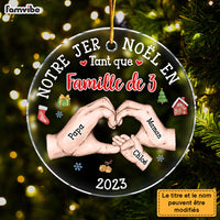 Personalized Gift For Family First Christmas French Circle Ornament 30125 thumb 1