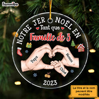 Personalized Gift For Family First Christmas French Circle Ornament 30125 thumb 1