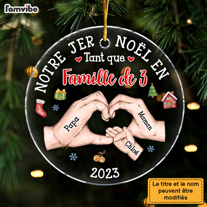 Personalized Gift For Family First Christmas French Circle Ornament 30125 1