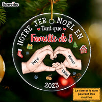 Personalized Gift For Family First Christmas French Circle Ornament 30125 thumb 1