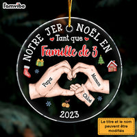 Personalized Gift For Family First Christmas French Circle Ornament 30125 thumb 1