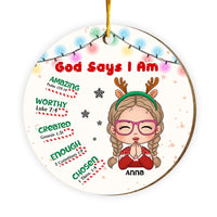 Personalized Gift For Granddaughter God Says I Am Circle Ornament 30126 thumb 1
