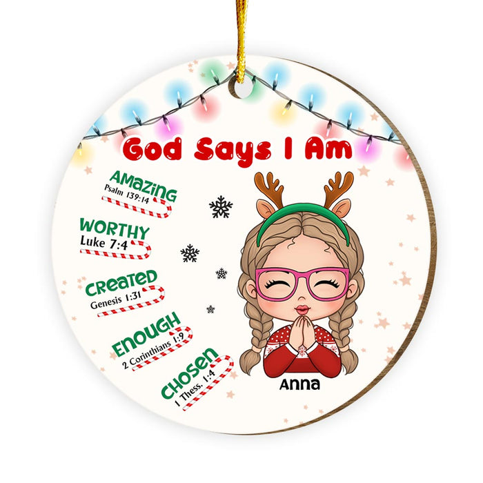 Personalized Gift For Granddaughter God Says I Am Circle Ornament 30126 1