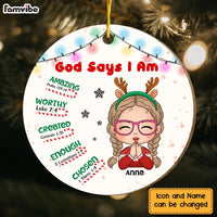 Personalized Gift For Granddaughter God Says I Am Circle Ornament 30126 thumb 1