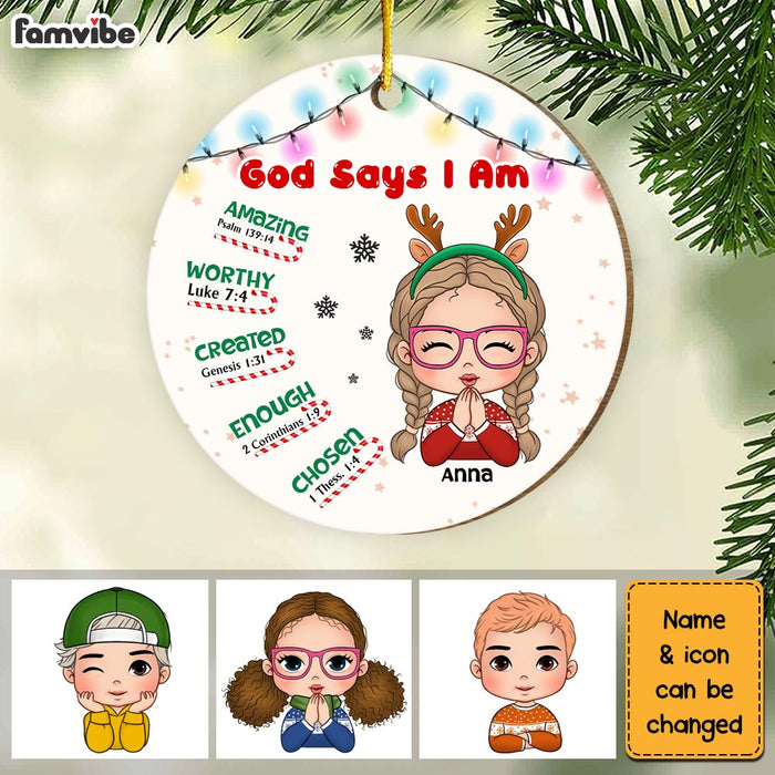 Personalized Gift For Granddaughter God Says I Am Circle Ornament 30126 1