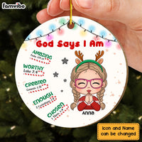 Personalized Gift For Granddaughter God Says I Am Circle Ornament 30126 thumb 1