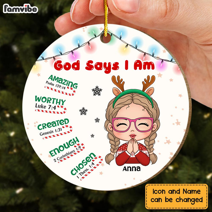 Personalized Gift For Granddaughter God Says I Am Circle Ornament 30126 1