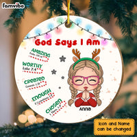 Personalized Gift For Granddaughter God Says I Am Circle Ornament 30126 thumb 1