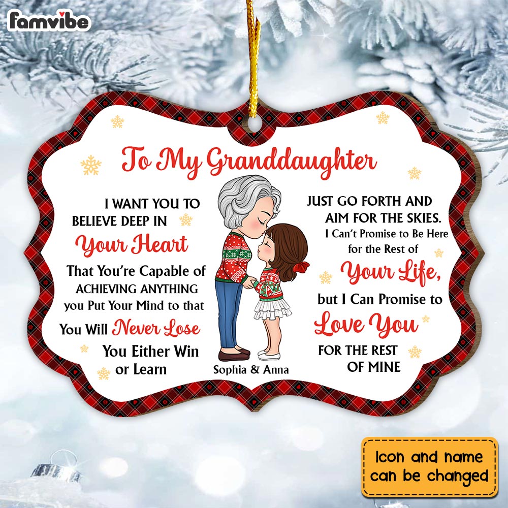 Personalized Gift For Granddaughter You're Capable Benelux Ornament 30134 Primary Mockup