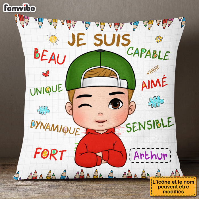 Personalized Gift For Grandson French Je Suis Pillow 30141 1