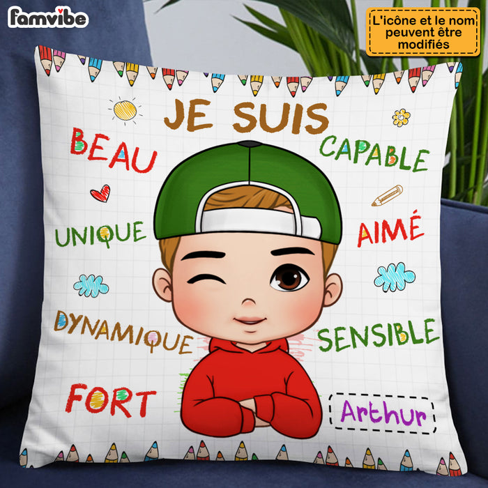 Personalized Gift For Grandson French Je Suis Pillow 30141 1