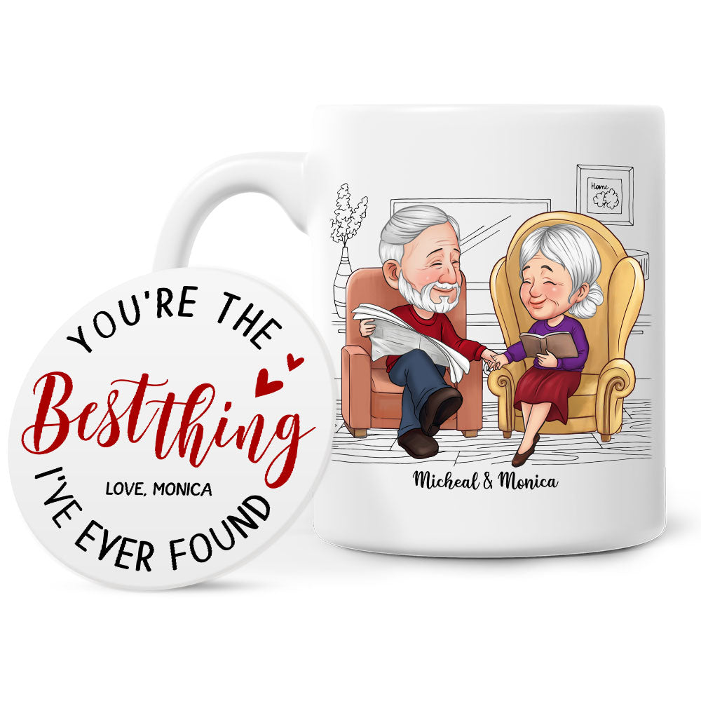 Personalized Gift For Couple You Are The Best Thing I've Ever Found Mug And Coaster Set 30146 Primary Mockup