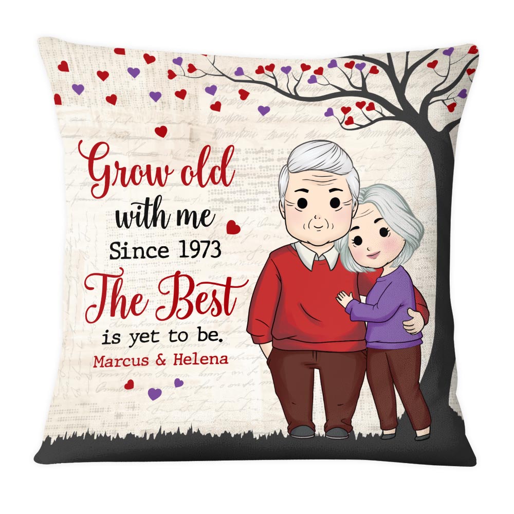 Personalized Gift For Couple Grow Old With Me Pillow 30147 Primary Mockup