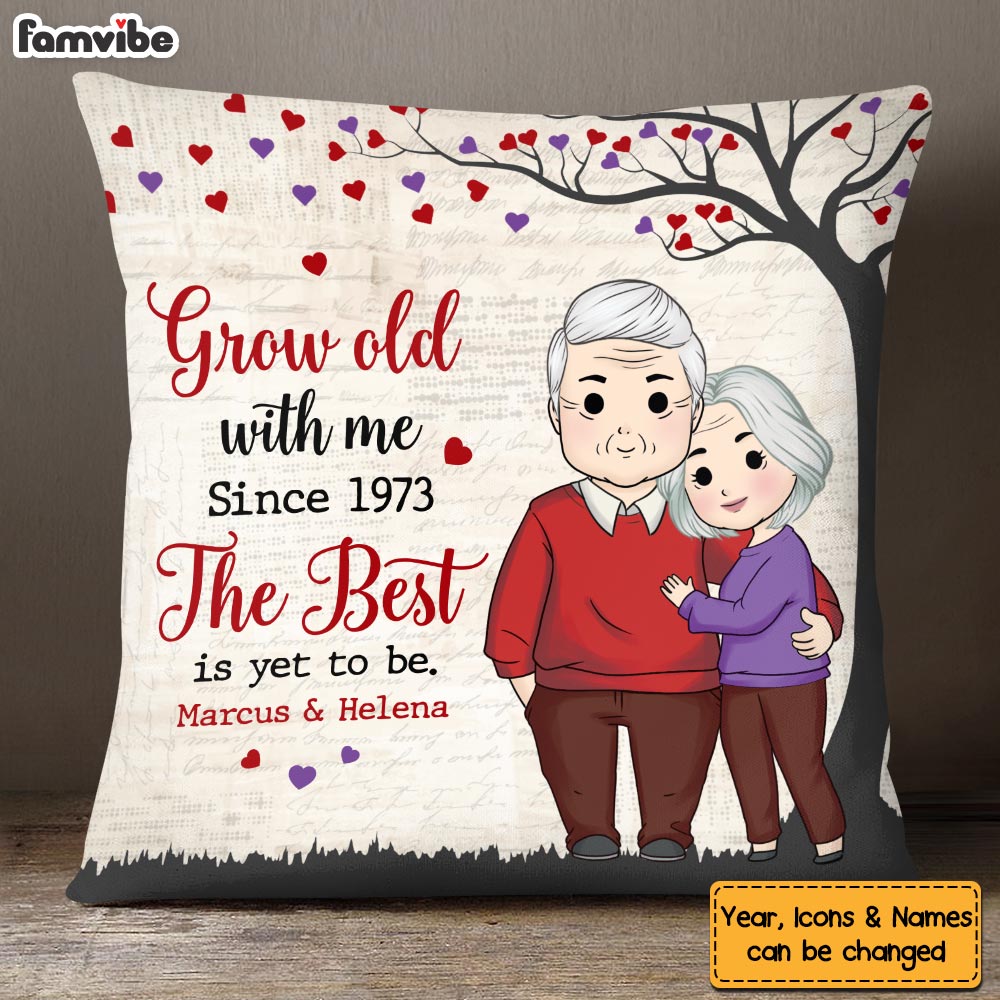 Personalized Gift For Couple Grow Old With Me Pillow 30147 Primary Mockup