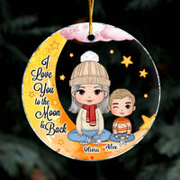 Personalized Gift For Grandson Love You To The Moon And Back Christmas Circle Ornament 30150 thumb 1