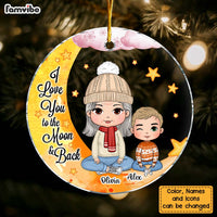 Personalized Gift For Grandson Love You To The Moon And Back Christmas Circle Ornament 30150 thumb 1