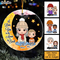 Personalized Gift For Grandson Love You To The Moon And Back Christmas Circle Ornament 30150 thumb 1