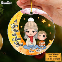 Personalized Gift For Grandson Love You To The Moon And Back Christmas Circle Ornament 30150 thumb 1