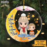Personalized Gift For Grandson Love You To The Moon And Back Christmas Circle Ornament 30150 thumb 1