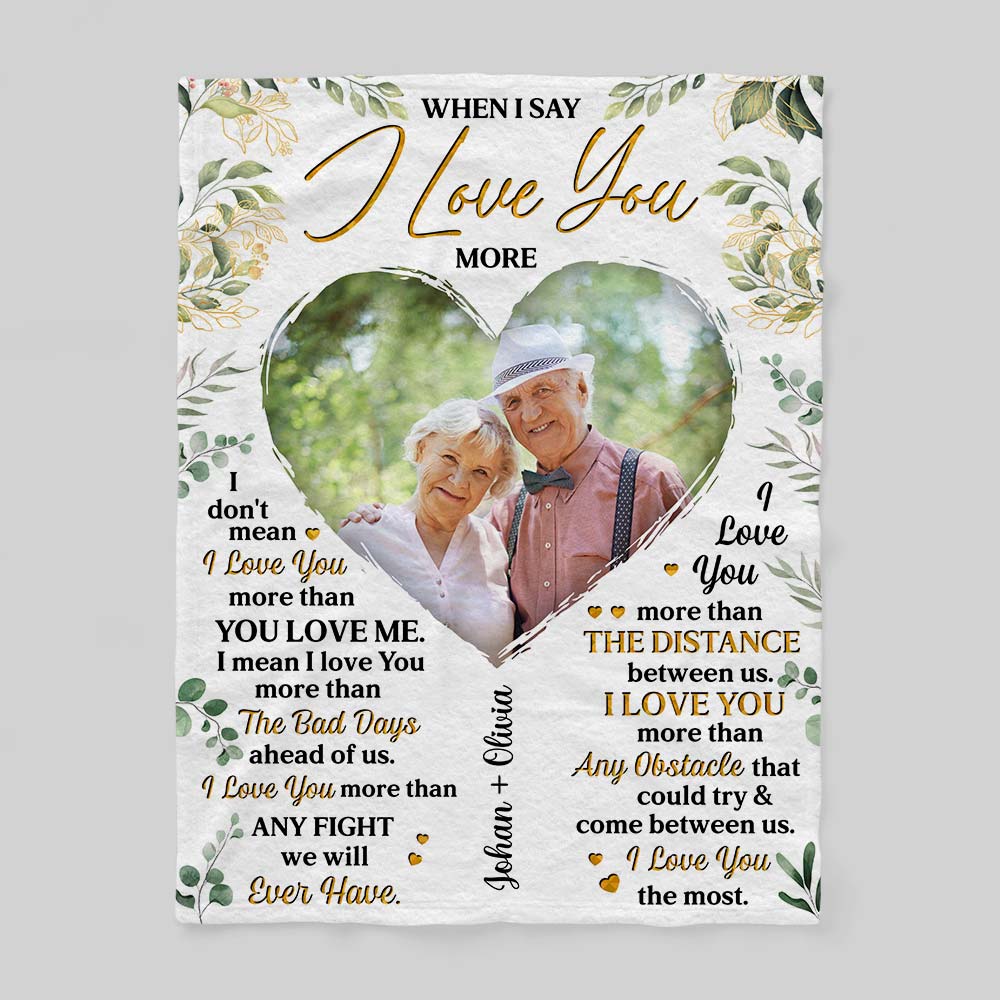 Personalized Couple When I Say I Love You More Blanket 30170 Primary Mockup