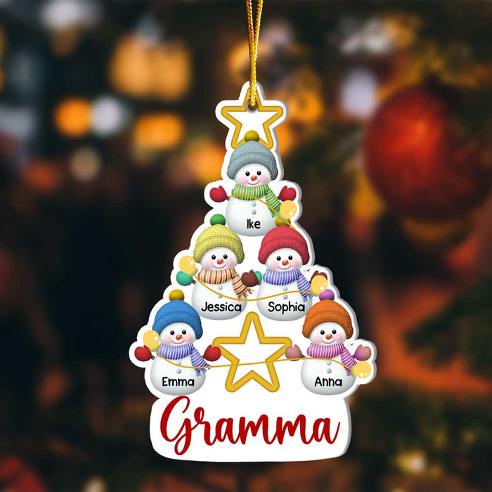 Personalized Gift For Grandma Snowman Kids Christmas Tree Ornament 30175 1