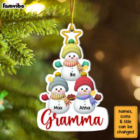 Personalized Gift For Grandma Snowman Kids Christmas Tree Ornament 30175 thumb 1