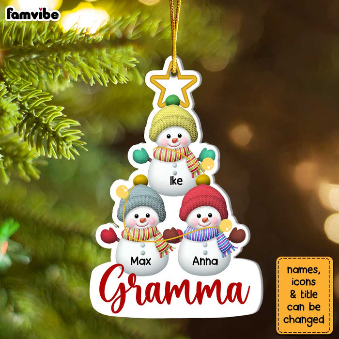 Personalized Gift For Grandma Snowman Kids Christmas Tree Ornament 30175 1