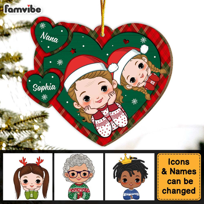 Personalized Christmas Gift Grandma And Grandkid Ornament 30180 1