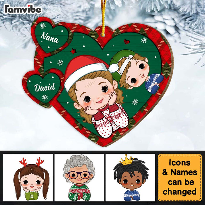 Personalized Christmas Gift Grandma And Grandkid Ornament 30180 1