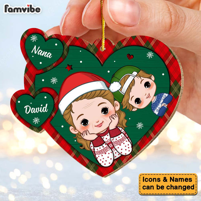 Personalized Christmas Gift Grandma And Grandkid Ornament 30180 1