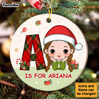 Personalized Christmas Gift For Family Kid Initials Circle Ornament 30184 thumb 1